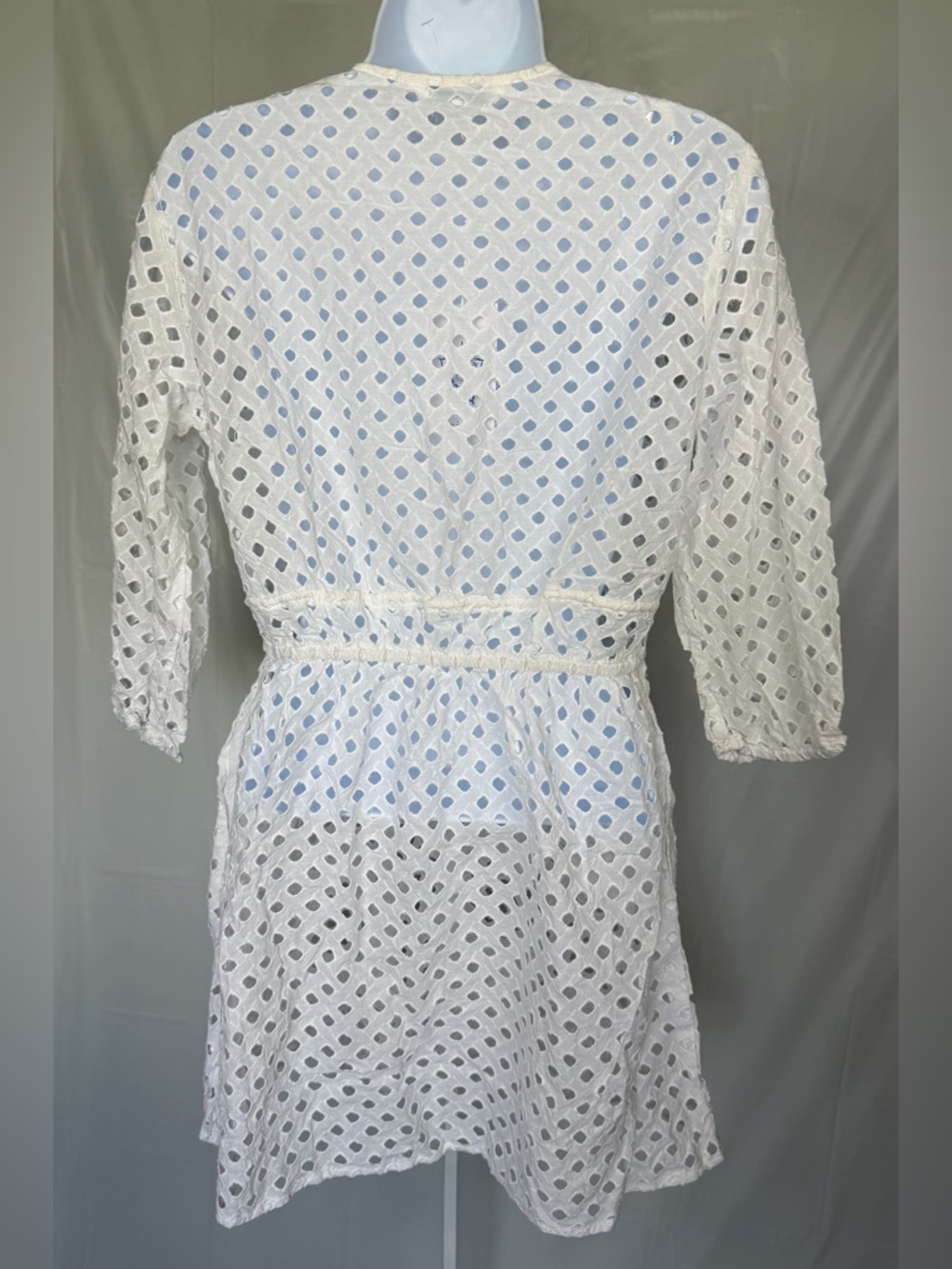Blue Island White Eyelet Cover Up Small Cotton Beach Dress NWT - Picture 2 of 6
